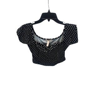 Diva Apparel Polka Dot Black & White Crop Top S Retro 90s Whimsygoth